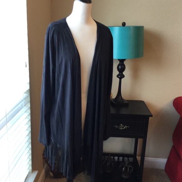 Lilypad Jackets & Blazers - Black Fringe Jacket